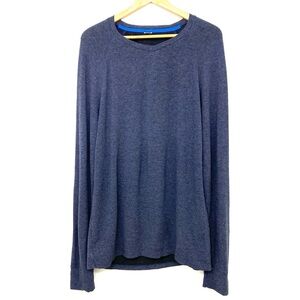 Kit and Ace Men's Brushed Long Sleeve V-neck Top Navy Mix L